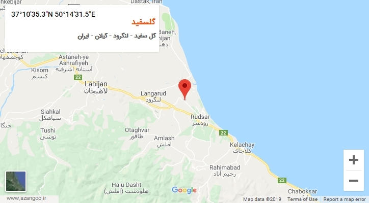 روستای گلسفید بر روی نقشه