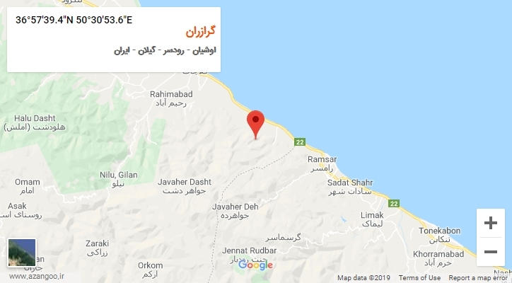 روستای گرازران بر روی نقشه