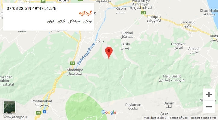 روستای گردکوه بر روی نقشه