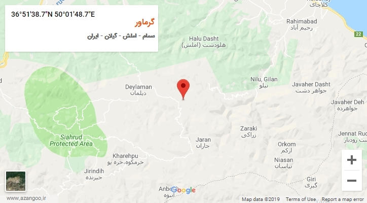 روستای گرماور بر روی نقشه