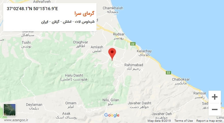 روستای گرمای سرا بر روی نقشه
