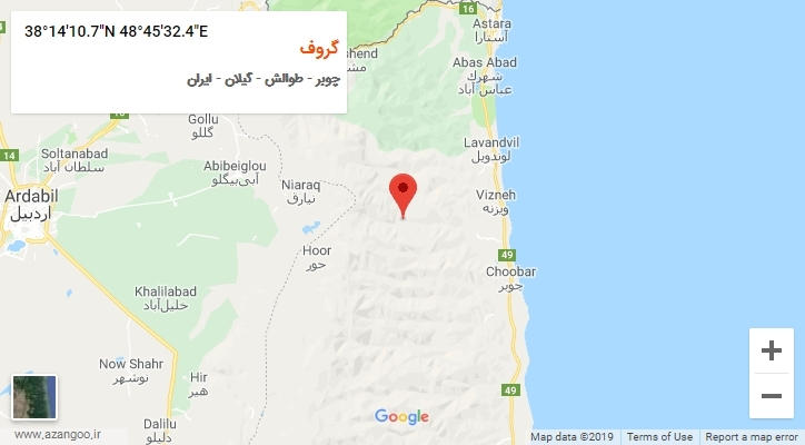 روستای گروف بر روی نقشه