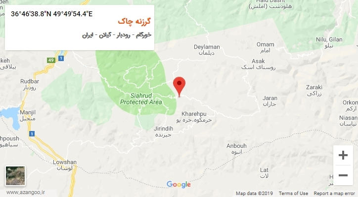 روستای گرزنه چاک بر روی نقشه