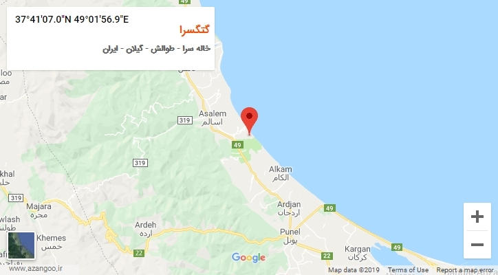 روستای گتگسرا بر روی نقشه