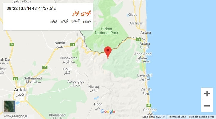 روستای گودی اولر بر روی نقشه