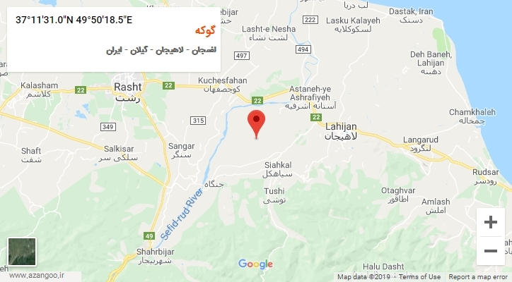 روستای گوکه بر روی نقشه