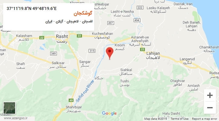 روستای گوشکجان بر روی نقشه