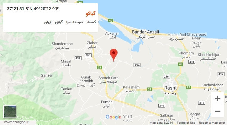 روستای گیاکو بر روی نقشه