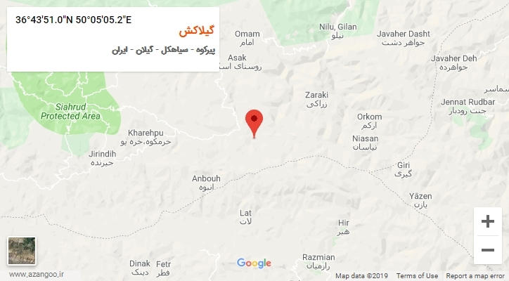روستای گیلاکش بر روی نقشه