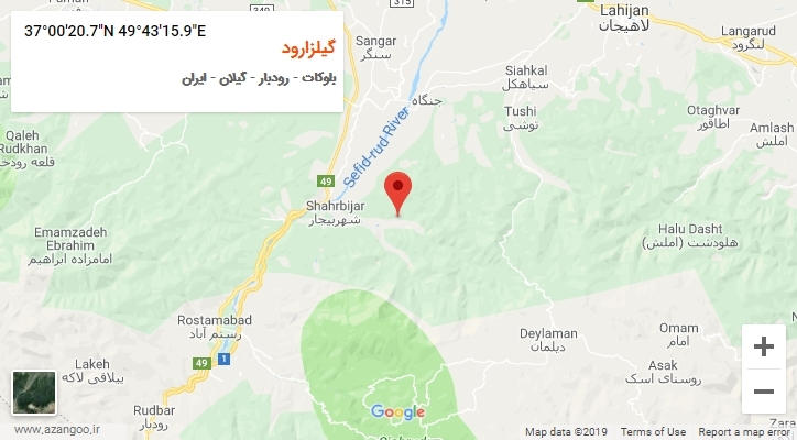 روستای گیلزارود بر روی نقشه