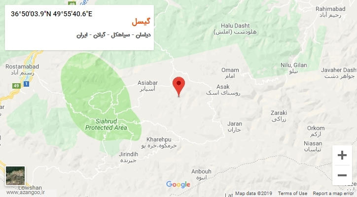 روستای گیسل بر روی نقشه