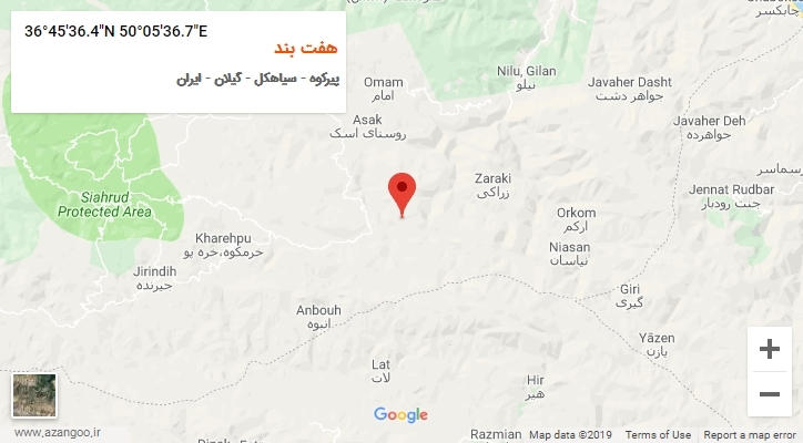 روستای هفت بند بر روی نقشه