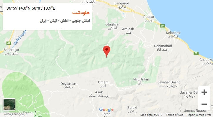 روستای هلودشت بر روی نقشه