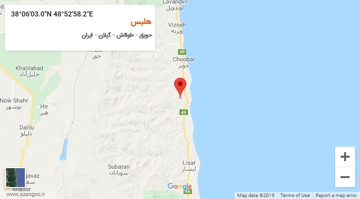 روستای هلیس بر روی نقشه