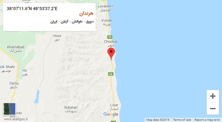 روستای هرندان بر روی نقشه