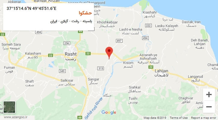 روستای حشکوا بر روی نقشه