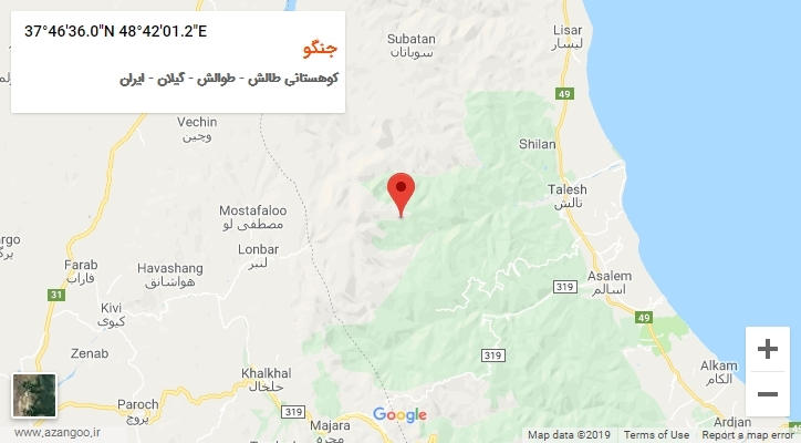 روستای جنگو بر روی نقشه