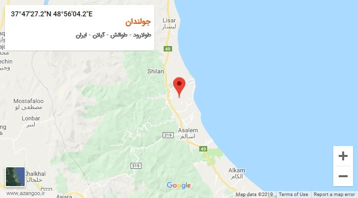 روستای جولندان بر روی نقشه