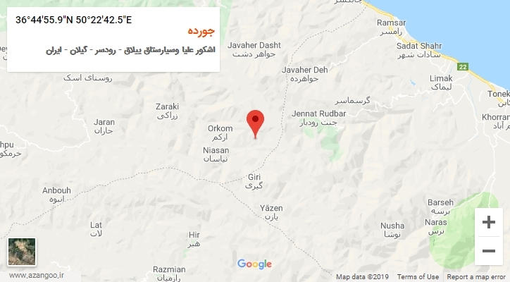 روستای جورده بر روی نقشه