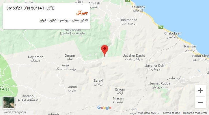 روستای جیرکل بر روی نقشه