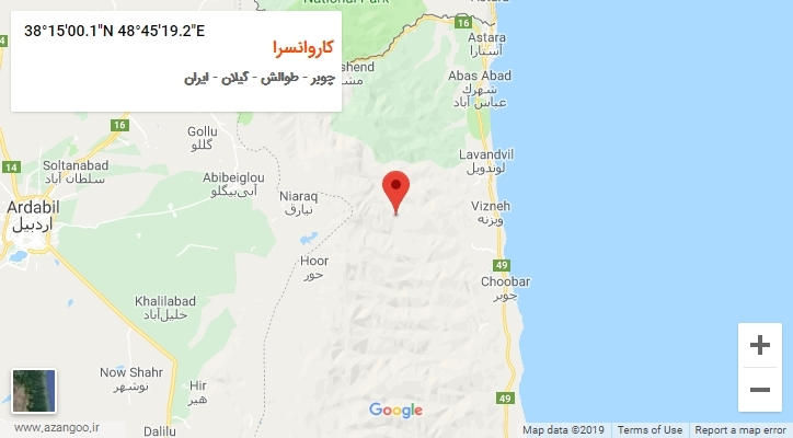 روستای کاروانسرا بر روی نقشه