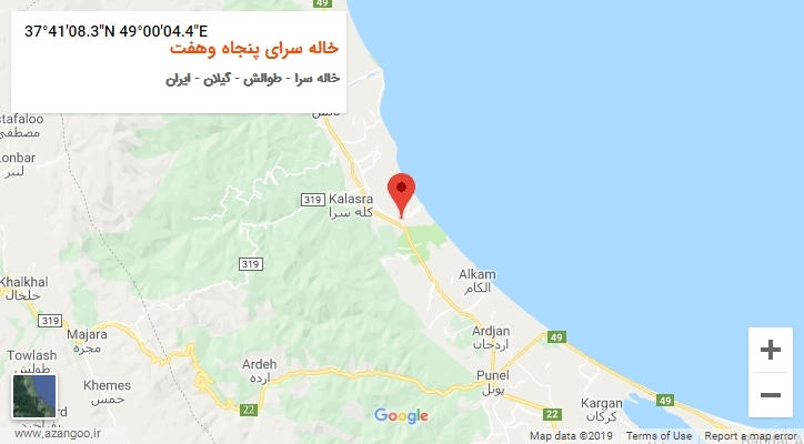 روستای خاله سرای پنجاه وهفت بر روی نقشه