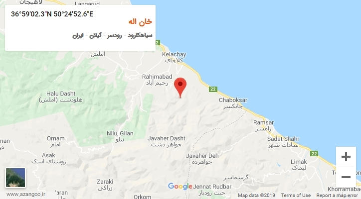 روستای خان اله بر روی نقشه