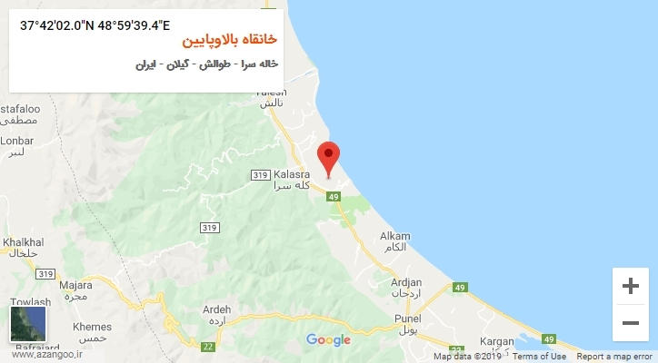 روستای خانقاه بالاوپایین بر روی نقشه