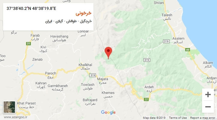 روستای خرخونی بر روی نقشه