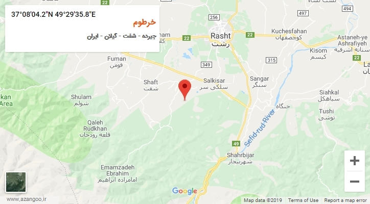 روستای خرطوم بر روی نقشه