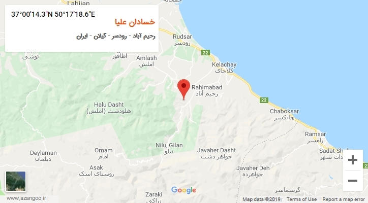 روستای خسادان علیا بر روی نقشه