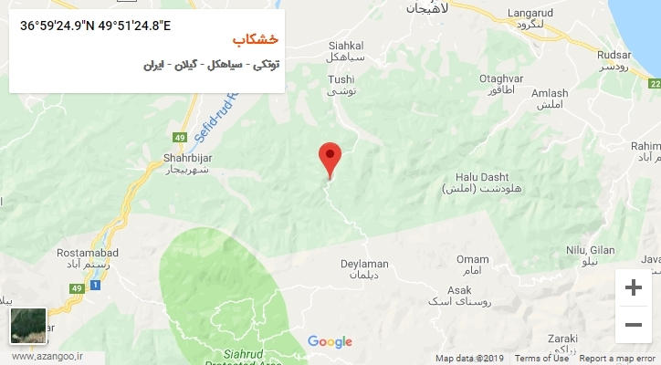 روستای خشکاب بر روی نقشه