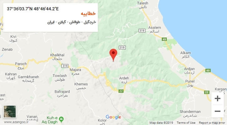 روستای خطاییه بر روی نقشه