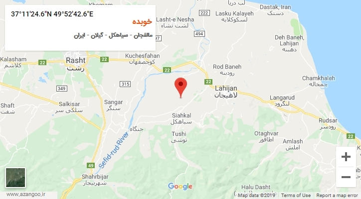 روستای خوبده بر روی نقشه