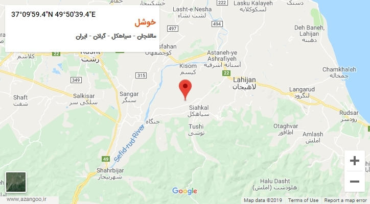 روستای خوشل بر روی نقشه