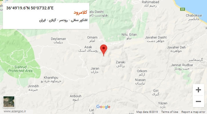 روستای کلامرود بر روی نقشه