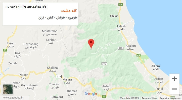 روستای کله دشت بر روی نقشه