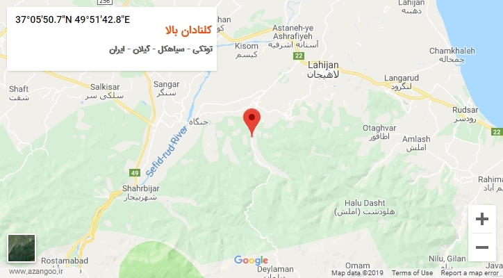 روستای کلنادان بالا بر روی نقشه