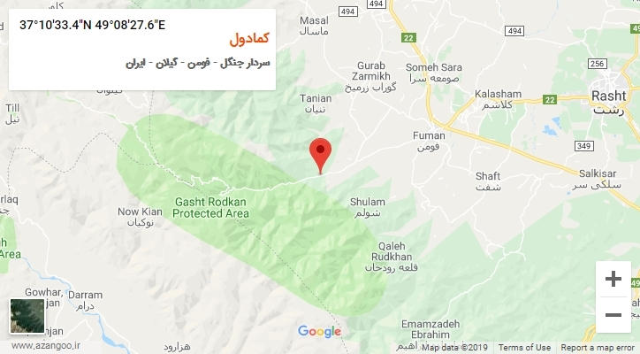 روستای کمادول بر روی نقشه