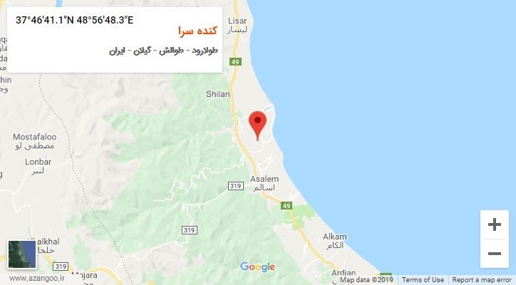 روستای کنده سرا بر روی نقشه