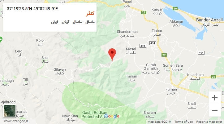 روستای کنذر بر روی نقشه