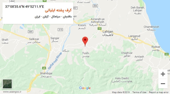 روستای کرف پشته ایلیاتی بر روی نقشه