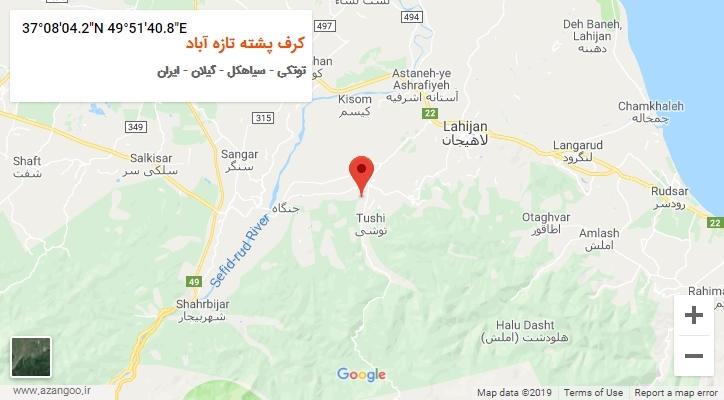 روستای کرف پشته تازه آباد بر روی نقشه