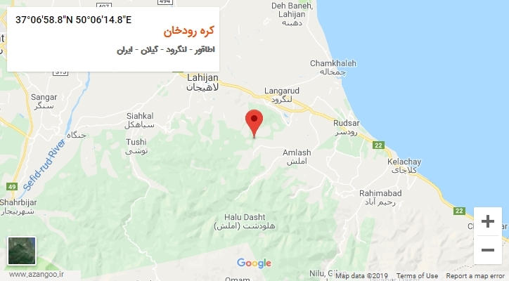 روستای کره رودخان بر روی نقشه