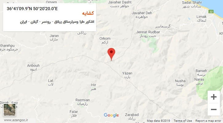 روستای کشایه بر روی نقشه