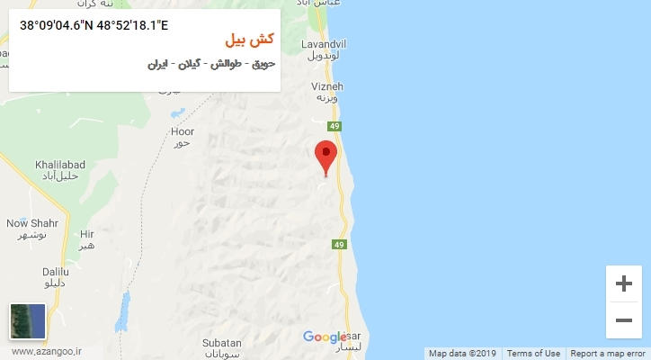 روستای کش بیل بر روی نقشه