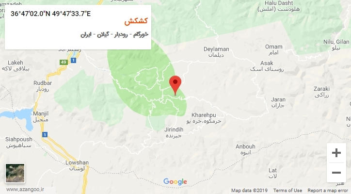 روستای کشکش بر روی نقشه