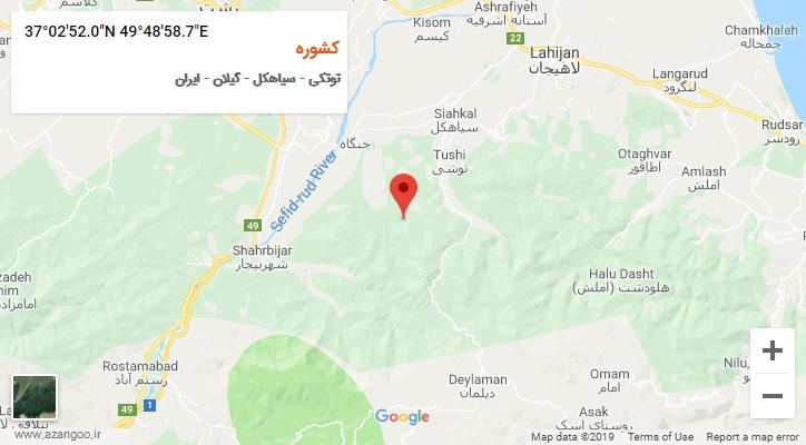 روستای کشوره بر روی نقشه