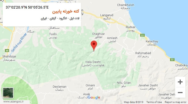 روستای کته خورته پایین بر روی نقشه