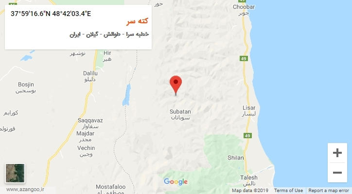 روستای کته سر بر روی نقشه